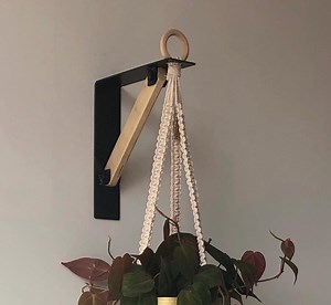 Wall Mounted Metal Wood Plant Hanger - Etsy