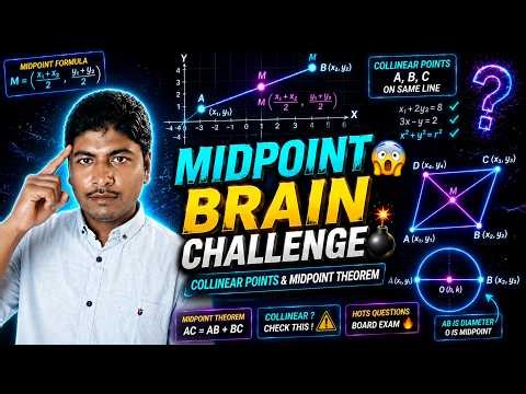 Coordinate Geometry 🔥 Midpoint & Collinear Questions 😱 Brain Challenge LIVE 7 PM