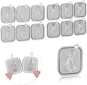 Amazon.com: Antimbee Adhesive Wall Hooks, (12 Pcs) Removable Waterproof Sticky Hooks for Hanging : Home & Kitchen