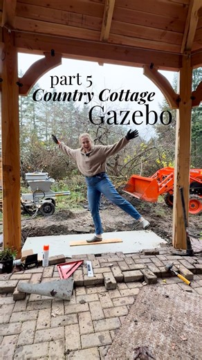 Laura Avery | DIY & Home on Instagram: "Comment: LINK for a these amazing gloves! Outdoor projects in the rain? Not my favorite. These @toolant_us 100% waterproof winter gloves really helped! #ad #gazebo #outdoorfireplace #outdoorprojects #diy"