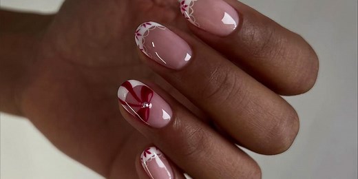 22 Adorable Bow Nail Ideas for a Dainty and Coquette Holiday Manicure