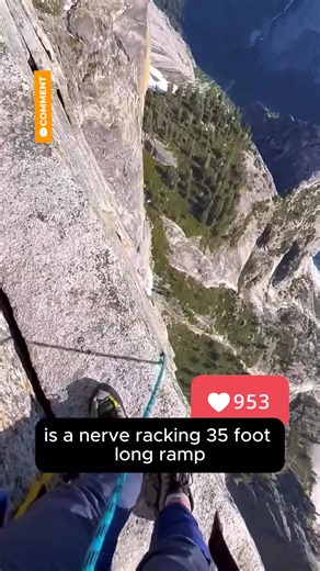 The "Thank God Ledge" on the north face of Yosemite's Half Dome is a nerve-wracking, 35-foot-long ramp that narrows to just 5 to 12 inches in width. Climbers navigating this precarious path are rewarded with breathtaking views, but the sheer drop below and minimal footing make it one of the most daunting sections of the Half Dome ascent. | Archeology & Ancient Mysteries