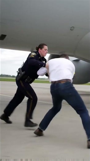 Intense Police Takedown on the Airport Tarmac #Arrest