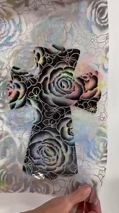 APS transparent foils are the best Portia Silver over black!!! #diycrafts #metallicfoils #craftingmadeeasy #foileverything | Artistic Painting Studio