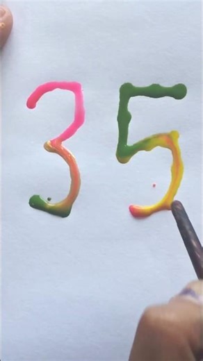 35 number drawing | drops bole magic tale 💧🎨 #shorts #art