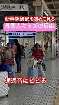 衝撃を受ける外国人の子ども達！新幹線の高速通過と轟音を初めて見る観光客