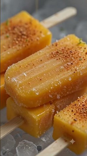 Homemade mango popsicles with lime and chili #mangorecipe