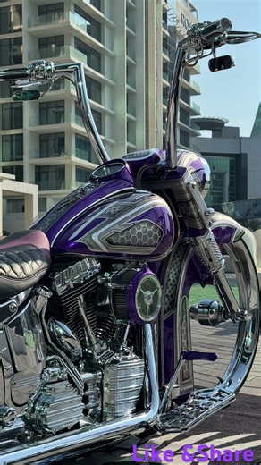That Purple Finish with Chrome is FIRE 🔥 #MotorcycleGoals #CustomChopper #BikeLife