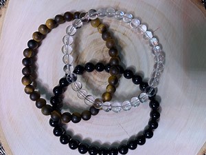 Energy Protection Bracelet Stack: Black Tourmaline, Tigers Eye, Clear Quartz - Etsy Canada