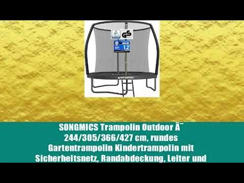 SONGMICS Trampolin Outdoor Ã˜ 244/305/366/427 cm, rundes Gartentrampolin Kindertrampolin mit