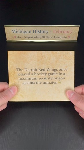 🔒 The Detroit Red Wings once played a hockey game in a maximum security prison against the inmates. In February 1954, legends like Gordie Howe, Ted Lindsay, and Terry Sawchuk faced the "Prison Pirates" at Marquette Branch Prison. The Wings took an 18-0 lead in the first period before they stopped keeping score and began swapping players. For a trophy, they were awarded the "Doniker Trophy"—a galvanized steel toilet bucket. Two months later, the Wings went on to win the Stanley Cup. #detroitredw