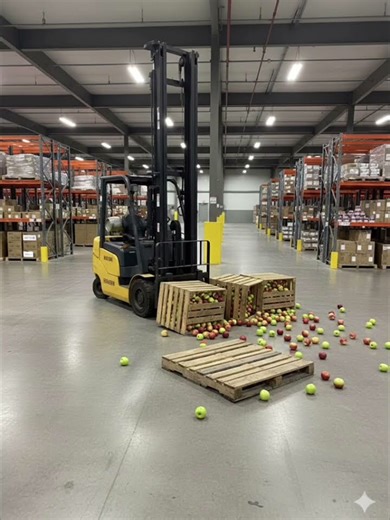 Sharp Turns With A Forklift