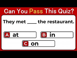 Preposition Quiz: English Grammar Quiz Grammar Test