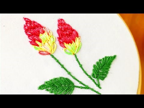Simple ombre Flower Petal :Easy Embroidery for Beginners! 