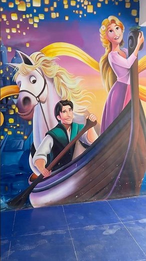 Tangled rapunzel painting on wall || @Prasanna_artist || #art #disneyworld #shorts
