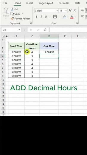Add Decimal Hours 2025