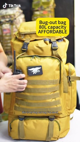 Essential 80-Liter Waterproof Bug Out Bag for Emergencies