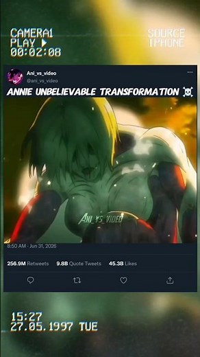 Annie unbelievable transformation ☠️ ll #annie #aot #anime #shorts