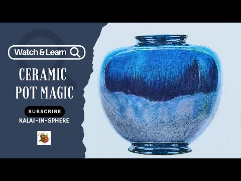 Realistic Blue Ceramic Vase Painting | Step by Step Watercolor Art Tutorial | Kalai in Sphere