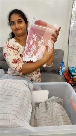 Saree Storage Hacks: How to Store Expensive Pattu Sarees SAFELY in Container!#shorts #youtubeshorts