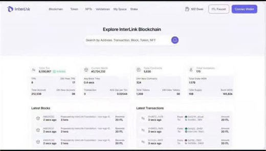 Md Maruf InterLink official Ambassador on Instagram: "🚀 InterLink Blockchain – Network Update 🔗 InterLink continues to grow with strong performance and rapid activity across the network 👇 📊 Network Stats Total Transactions: 8.55M+ TPS: 8 | 24h Peak TPS: 17 Avg Block Time: 0.4s Current Block: #3,724,232 👥 Ecosystem Growth Total Accounts: 212K+ New Accounts (24h): 39 📜 Contracts & Tokens Total Contracts: 5,630 New Contracts (24h): 324 Total Tokens: 1,209 New Tokens (24h): 56 🧑‍💻 Validators