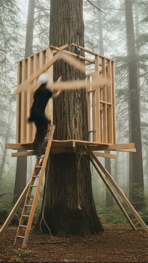 Building a Minimalist Treehouse in a Silent Forest | ASMR Cinematic Timelapse