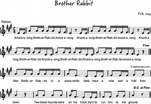 Brother Rabbit Beth's Notes Songs & Resources