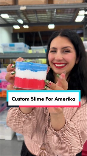 Custom Red, White, and Blue Slime for America Lee | 4th of July Sale