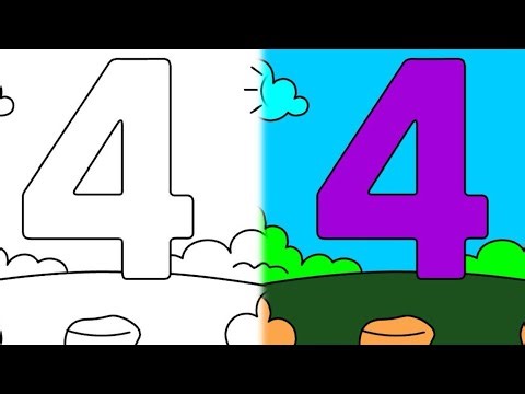 4 Number Drawing | Easy Number Drawing for Kids | Kids Learning Video