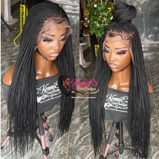 Braided Wig, Lace Frontal Micro Twist Wig, Closure Wigs,braids for Black Women, Unique Braid, Micro Twist, Micro Braid, Wigs, Glueless Wigs - Etsy