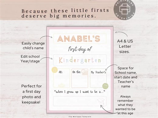 Editable Back to School Sign, First Day of School Printable, Reusable Personalized Back to School Custom Template, Instant Digital Download - Etsy