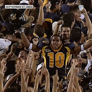 3.8K views · 45 reactions | In honor of #USCvsCAL this week, let's take things back to 2003.  Aaron Rodgers scored three touchdowns and the Cal Bears rolled to a 34-31 3OT win over No. 3 USC-- their first home win over a top-5 opponent since 1975. #TBT | Pac-12 Conference | Facebook