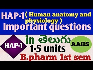 Hap-1( human anatomy and physiology) important questions in telugu, b.pharm 1st sem