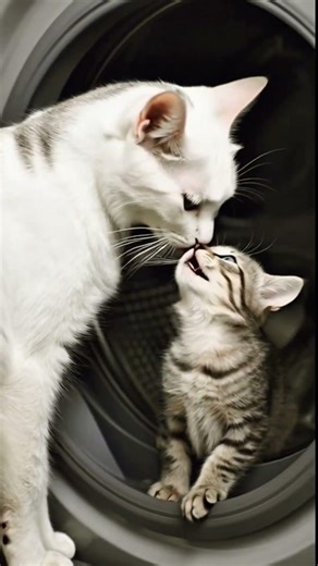 Kitten Trapped Inside Washing Machine… Mother Cat’s Brave Rescue Caught on Camera #cat #herocat