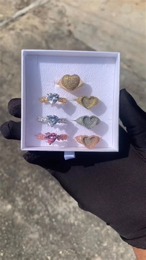 Infinity Essentials TT on Instagram: "Icy Heart Rings Fully Restocked🌹 Price: $185 each"