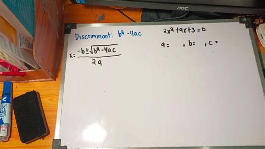 PART 3 OF SOLVING QUADRATIC EQUATION USING QUADRATIC FUNCTION AND DETERMINING WHETHER THE ROOTS ARE REAL OR IMAGINARY USING THE DISCRIMINANT #fyp #quadraticformula #mathematics #quadraticequations #quadraticfunctions