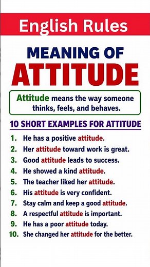 What is Attitude? Definition, Meaning, and 10 Real-Life Sentence Examples #esl #english