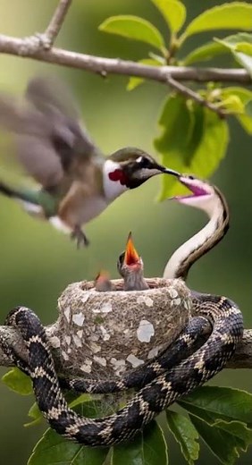 Fiery-throated Hummingbird vs. Snake | American Wild Watch|Animal Fight