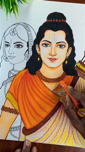 Ram Sita Drawing ❤️✨ | Part-3 #art #drawing #ram #sitaram #satisfying #shorts