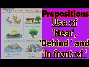 Use of near, behind and in front of for kids | Prepositions for kids | English Grammar