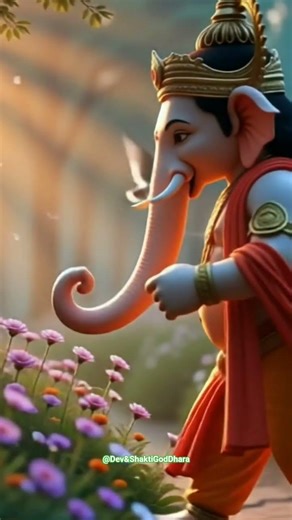 Ganesh Ji Maharaj walking in garden shorts #4kfullhdstatus #hindugod #flyxo #wearechaos #tripleone