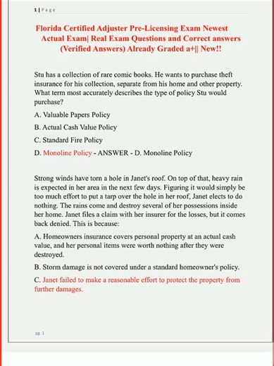 Think you can pass Florida’s toughest insurance exam? 🤯 In this video, we break down the newest Florida Certified Adjuster Prelicensing Exam questions—straight from the actual test! Whether you’re cramming last minute or starting from scratch, these real-world examples and expert tips will skyrocket your confidence (and your score!). 💼📚 From property claims to ethics scenarios, we’ve got the inside scoop that most prep courses won’t tell you. Hit play before your next study session—you’ll tha