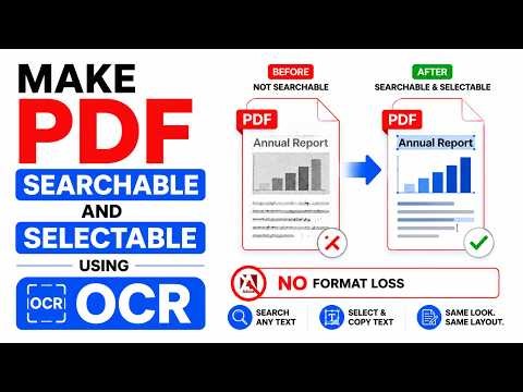 How to Make PDF Searchable and Selectable Using OCR | No Format Loss