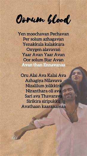 Yen Moochavan Pechavan... ❤️ | Dhanush Tamil Lofi Status ✨ #Shorts
