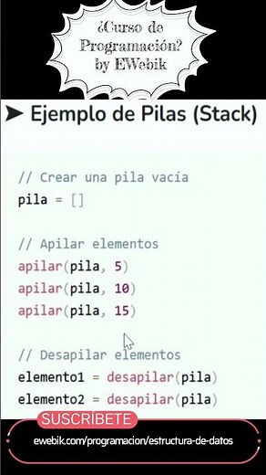 ⚡ #Ejemplo de #pilas #Stack #estructurasdedatos | #Curso de #Programación Desde Cero 2024