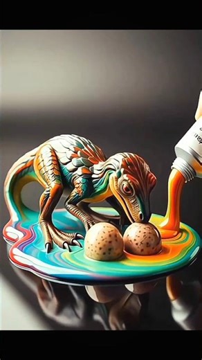 Realistic Oviraptor & Geode Eggs from a Tube