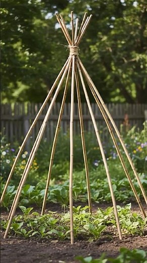 Make a wooden teepee in the vegetable garden 🌱 Simple and super useful tip!
