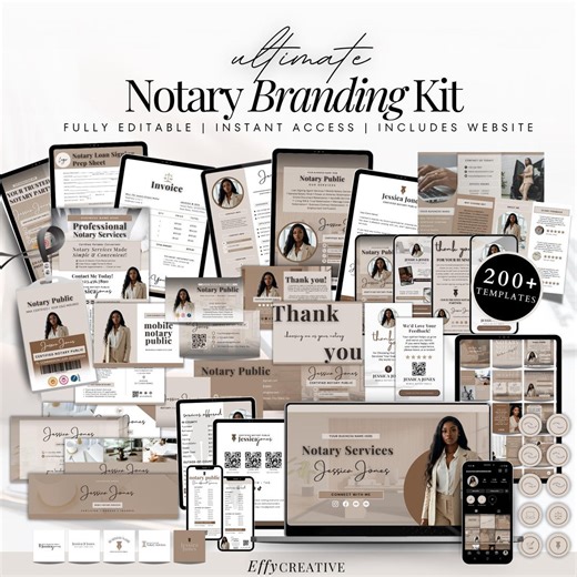 Notary Branding Kit: Editable Canva Templates for Marketing - Etsy