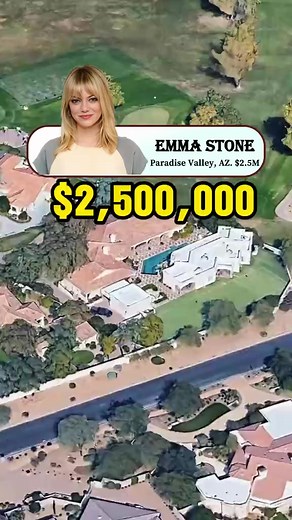This is Emma Stone's childhood home in Paradise Valley, Arizona, valued at $2.5 million. #celebrity | Real Estate of Stars