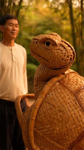 Old master crafts a bamboo Giant Turtle by hand 🐉🐲 | Incredible Skill #shorts